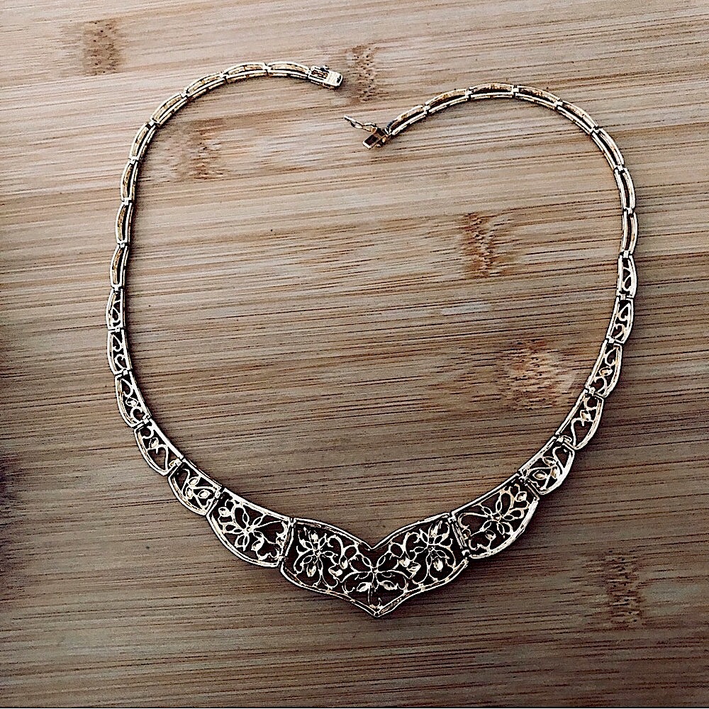 $152 Designer Vermeil Sterling Estate Necklace Designer Mark 925 CHINA - Picture 8 of 9